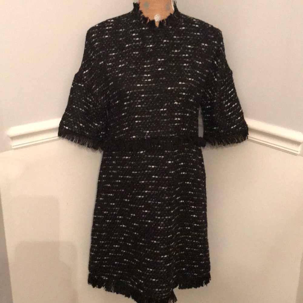 ZARA WOMAN✨Tweed Fringe Dress